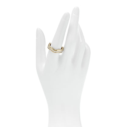 David Yurman 18K Yellow Gold Diamond 5mm Zig Zag Stax Ring 56 7.75 2 of 5