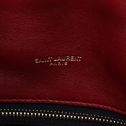 Saint Laurent Lambskin Quilted Toy Loulou Puffer Monogram Chain Satchel Red 5 of 11