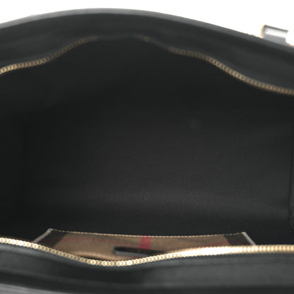 Burberry Derby Calfskin House Check Medium Banner Tote Black 5 of 9