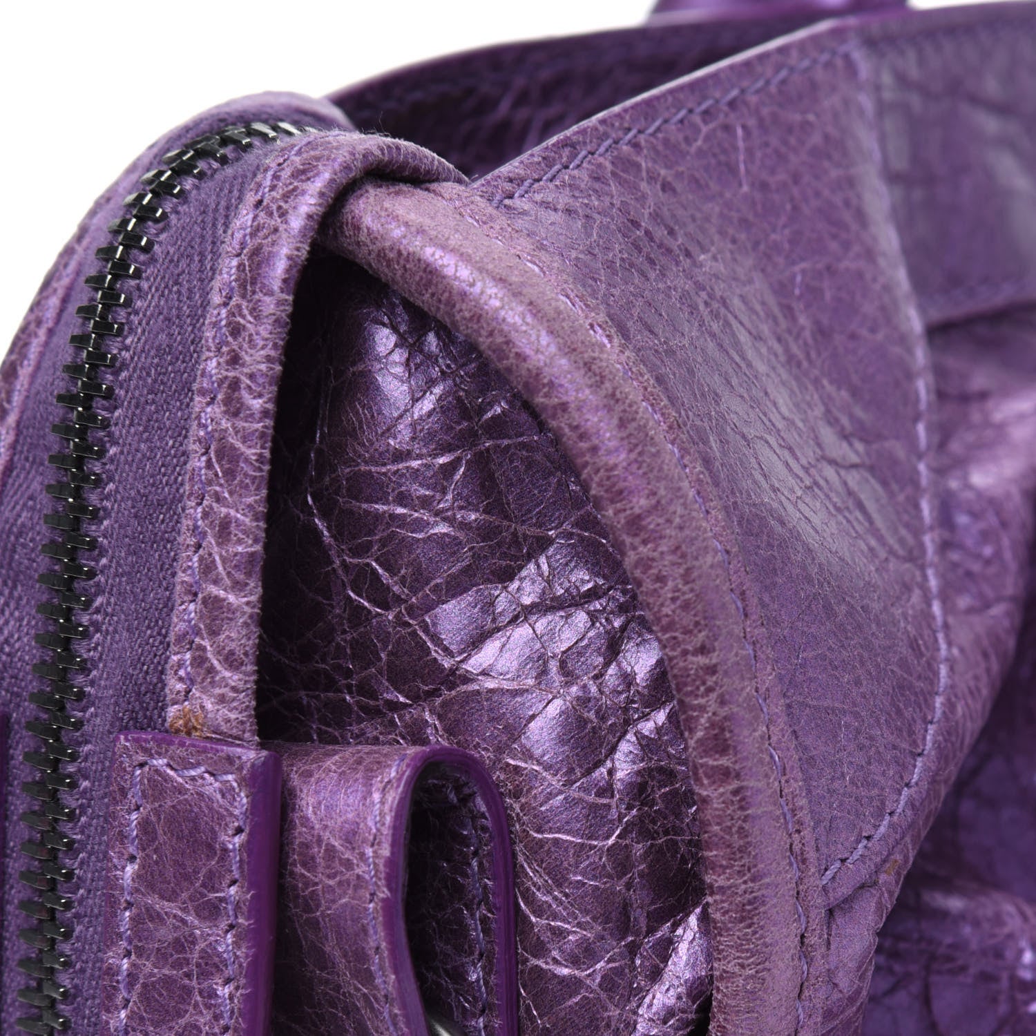 Balenciaga Agneau Classic Hardware City Metallic Purple 14 of 18