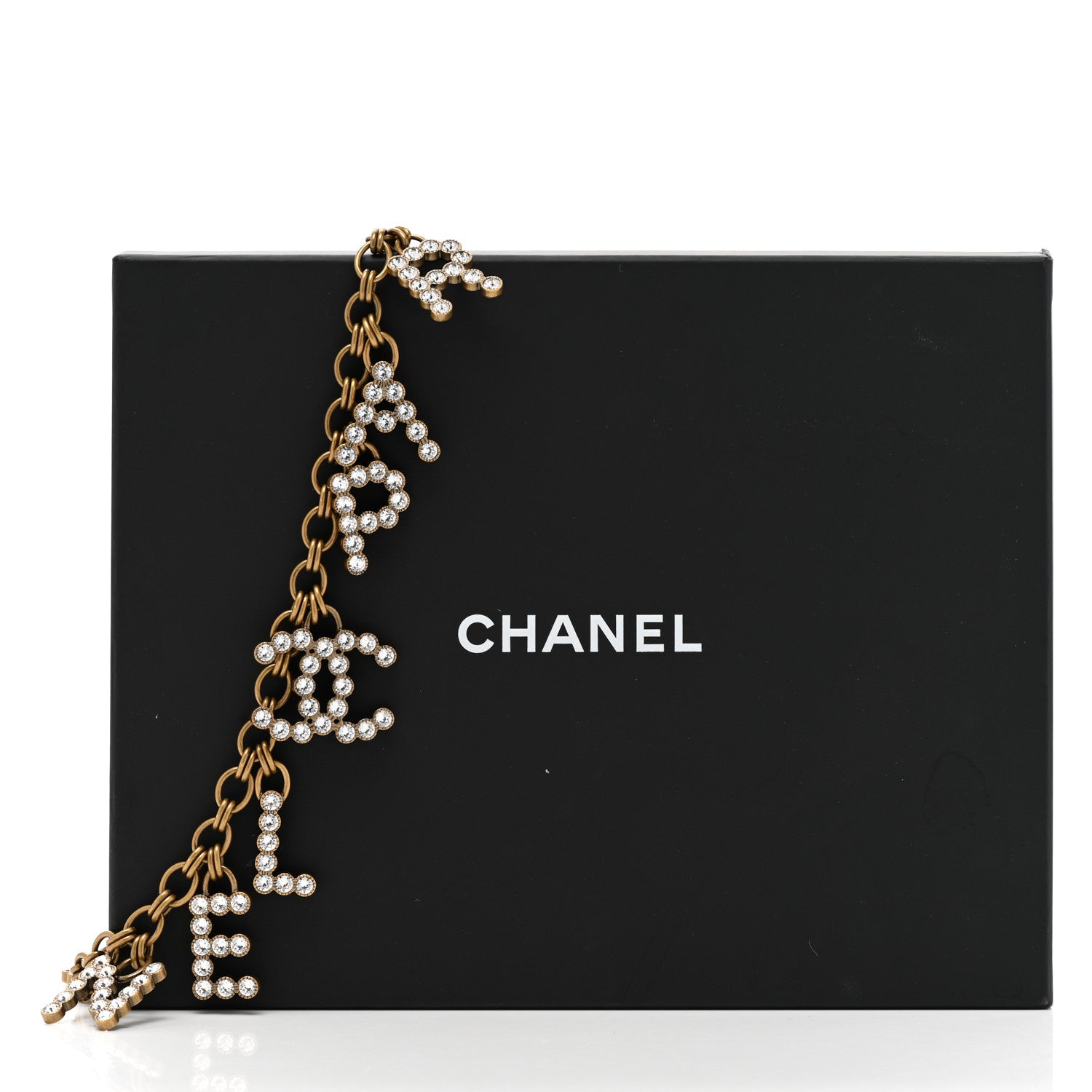 Chanel Crystal City of Lights Letter Chain Belt Gold 4 of 4