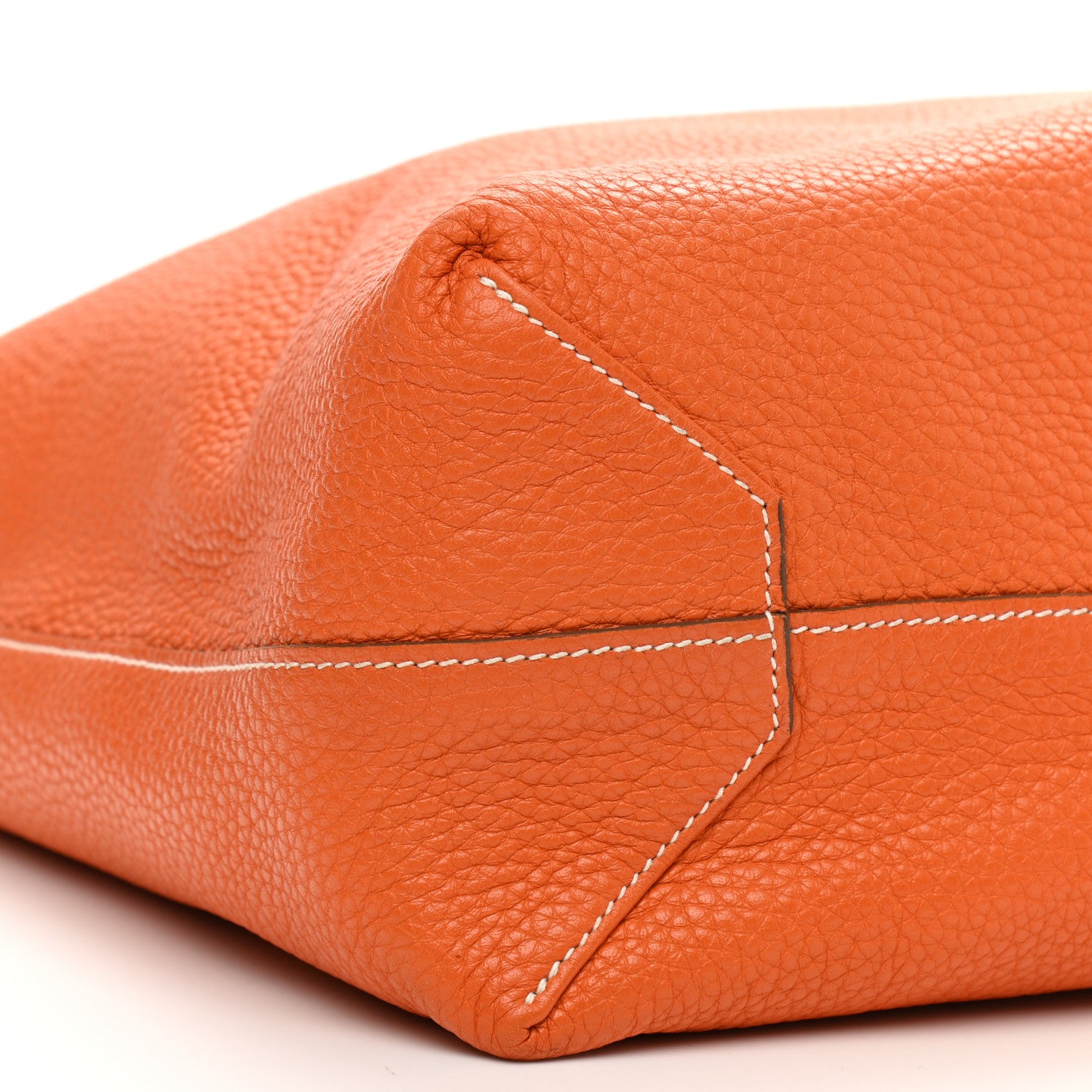 Hermes Taurillon Clemence Double Sens 36 Reversible Tote Gris Perle Orange 11 of 15