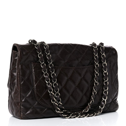 Chanel Washed Lambskin Quilted Jumbo Hybrid Reissue Flap Dark Brown 3 of 27