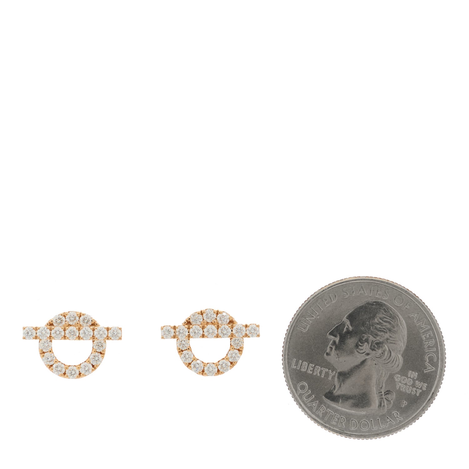 Hermes 18K Rose Gold Diamond Finesse Earrings 2 of 5