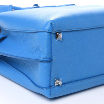 MCM Grained Calfskin Medium Milla Tote Tile Blue 9 of 11