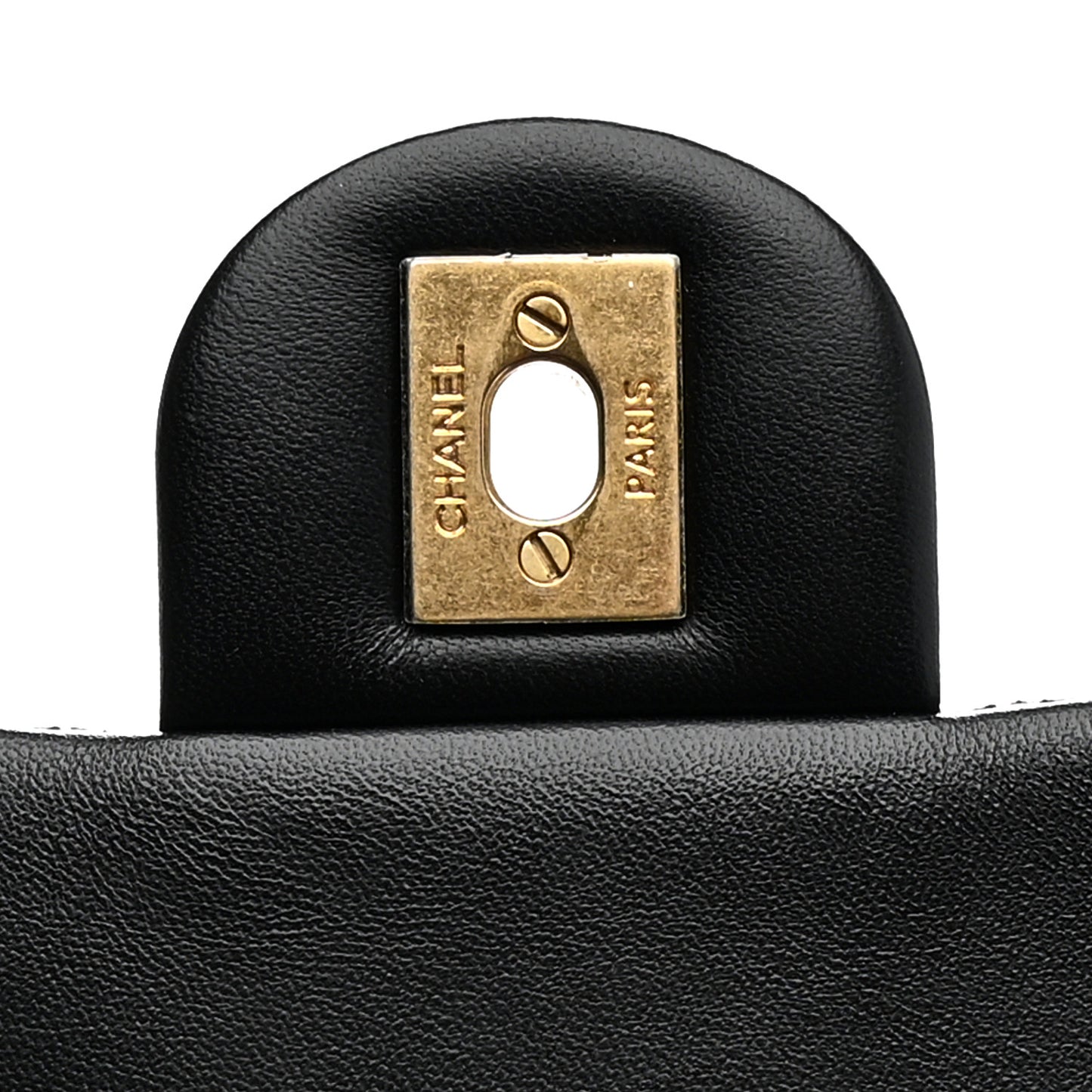 Lambskin Quilted Mini Rectangular Pearl Crush Flap Black