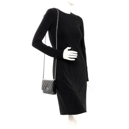 Chanel Lambskin Quilted Wallet On Chain WOC Black 2 of 15