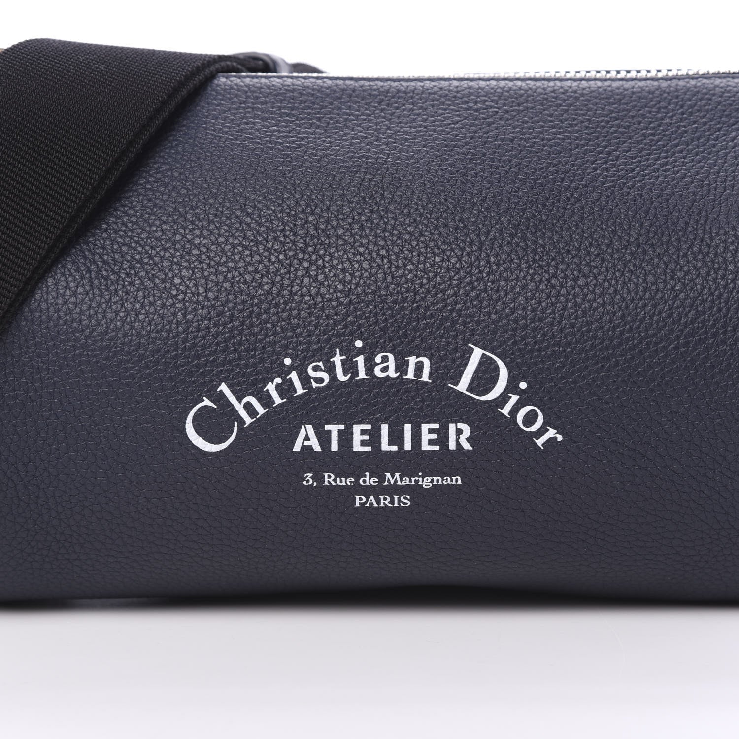 Christian Dior HOMME Grained Calfskin Mens Roller Pouch Navy Blue 7 of 9