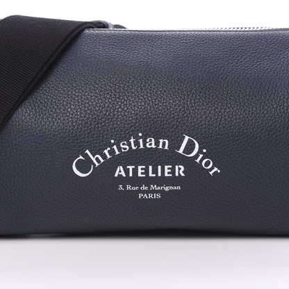 Christian Dior HOMME Grained Calfskin Mens Roller Pouch Navy Blue 7 of 9