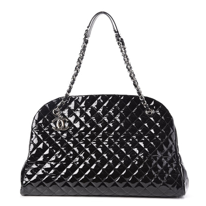 Chanel Patent Quilted Maxi Just Mademoiselle Bowling Bag Black 1 of 12