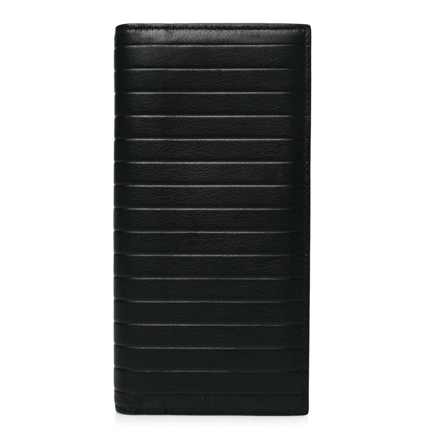 Christian Dior HOMME Calfskin Ribbed Wallet Black 1 of 8