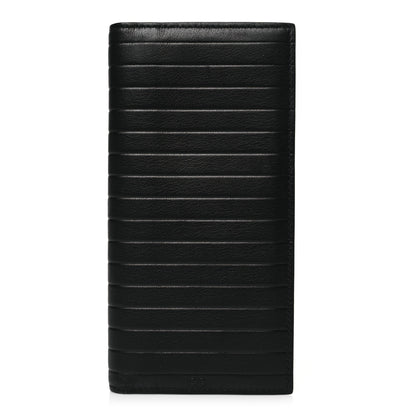 Christian Dior HOMME Calfskin Ribbed Wallet Black 1 of 8