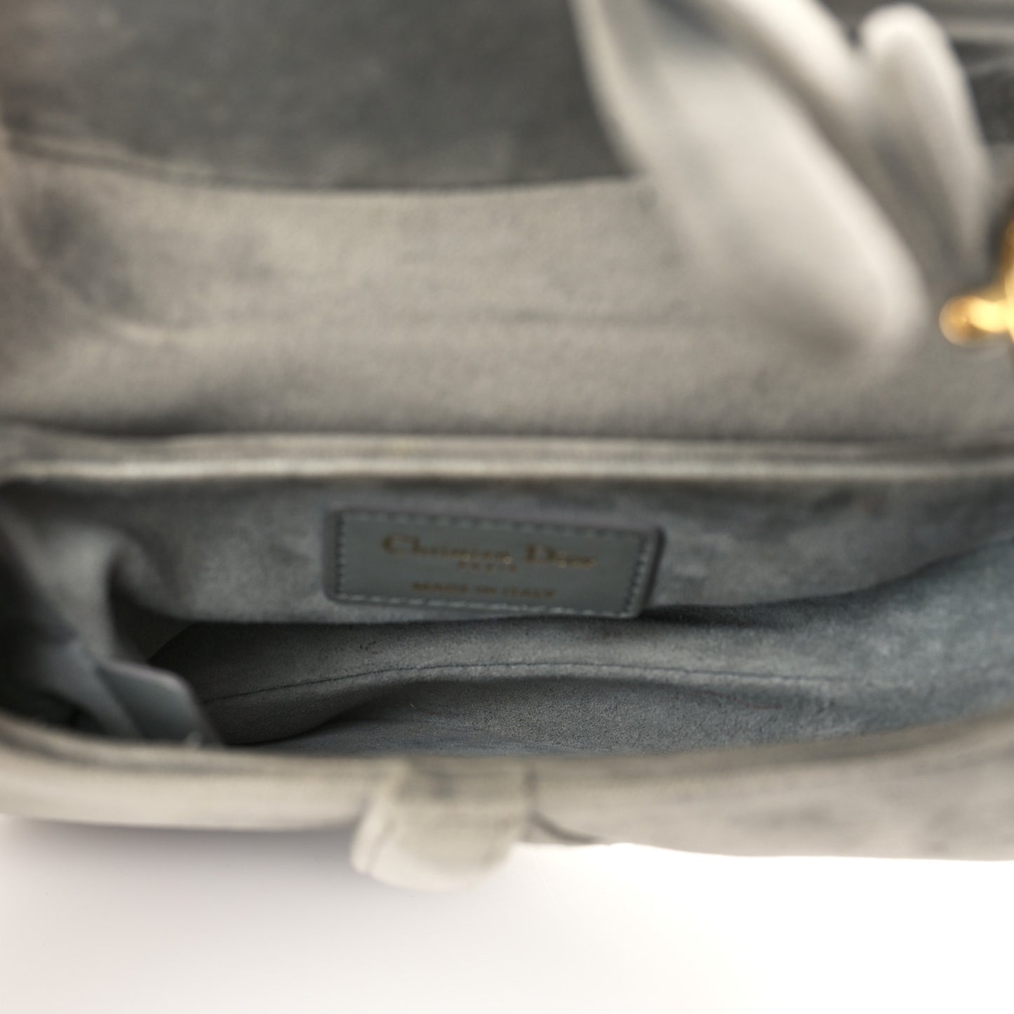 Velvet Crystal Mini Saddle Bag Grey