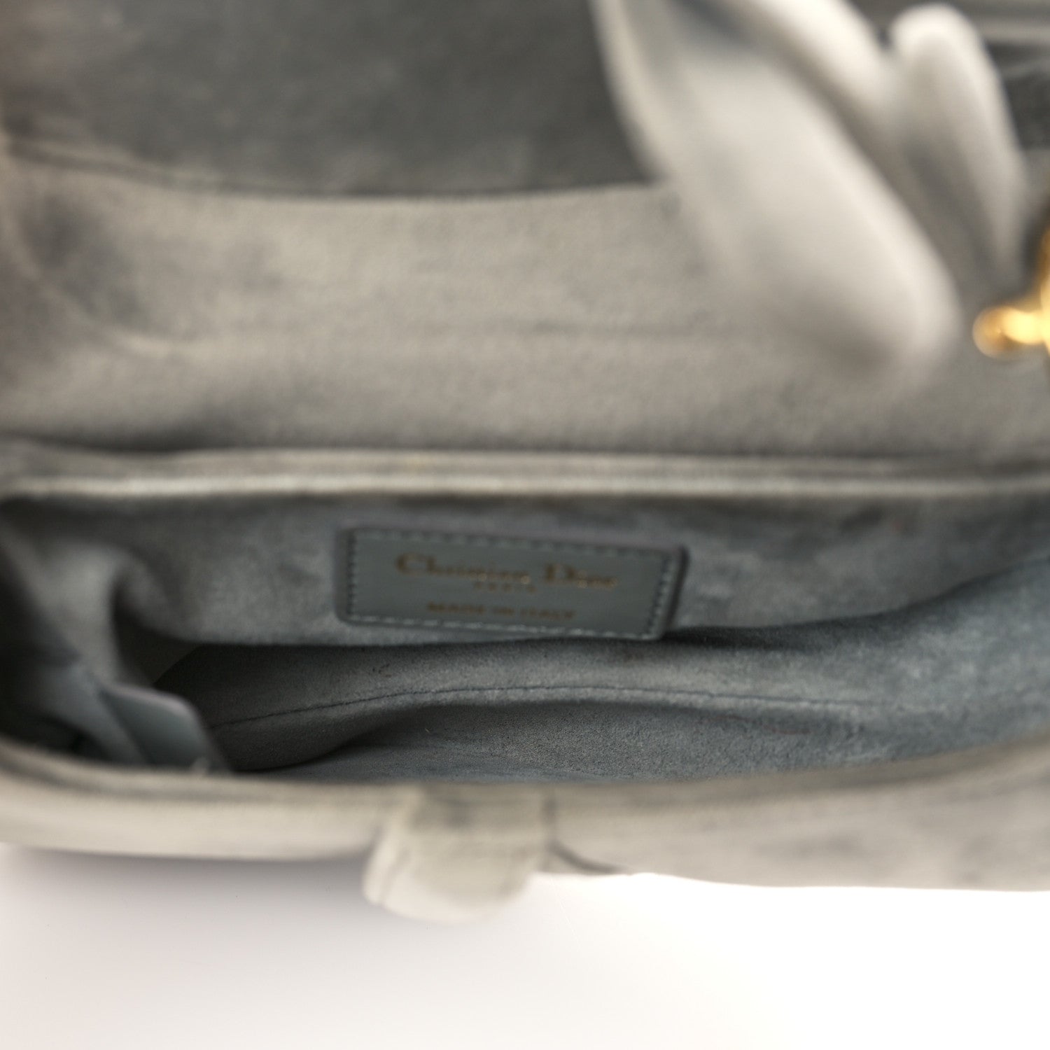 Christian Dior Velvet Crystal Mini Saddle Bag Grey 5 of 10