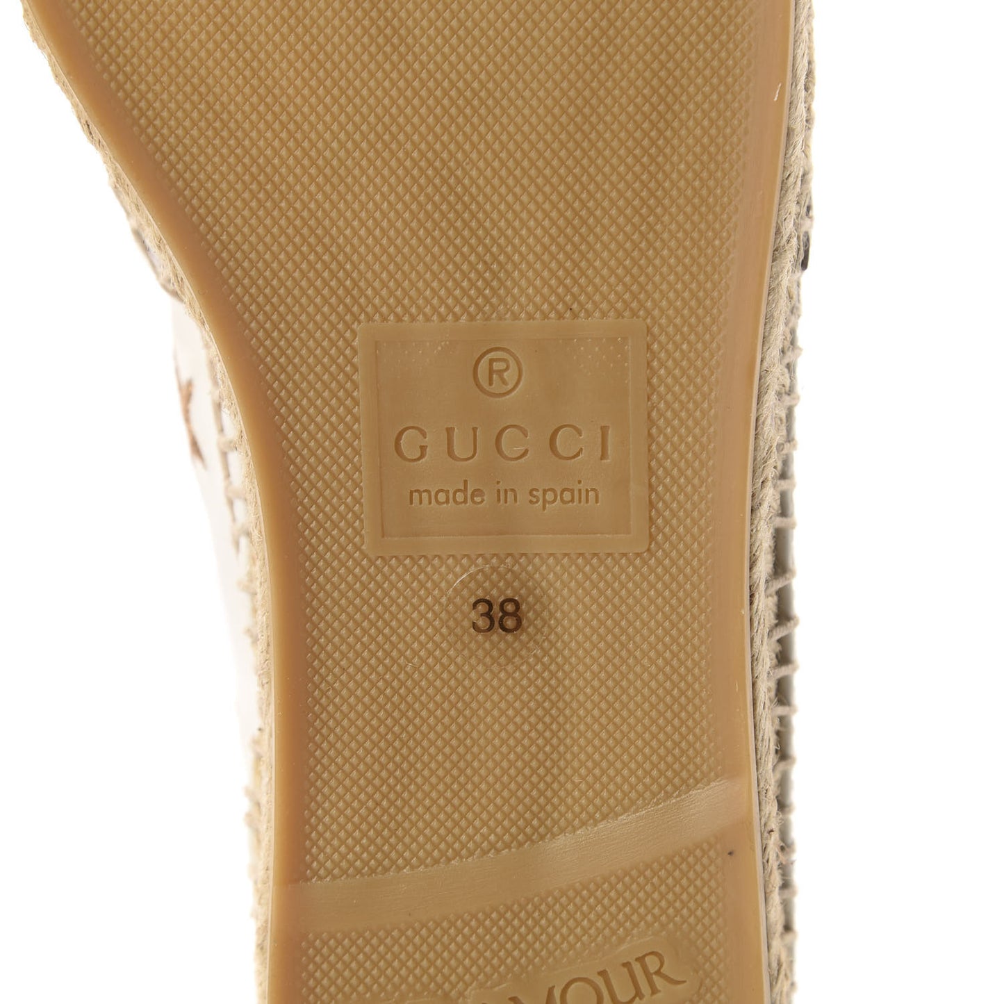 Calfskin Bee Star Embroidered Espadrilles 38 White