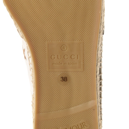 Gucci Calfskin Bee Star Embroidered Espadrilles 38 White 7 of 10