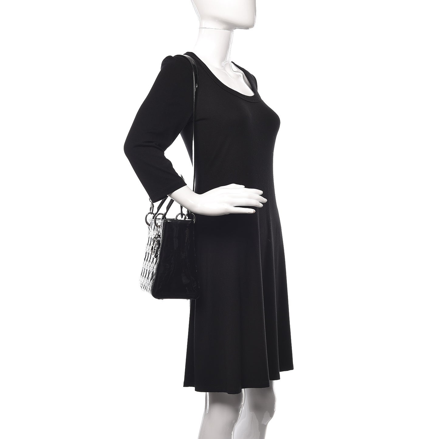 Patent Cannage Medium Lady Dior Black