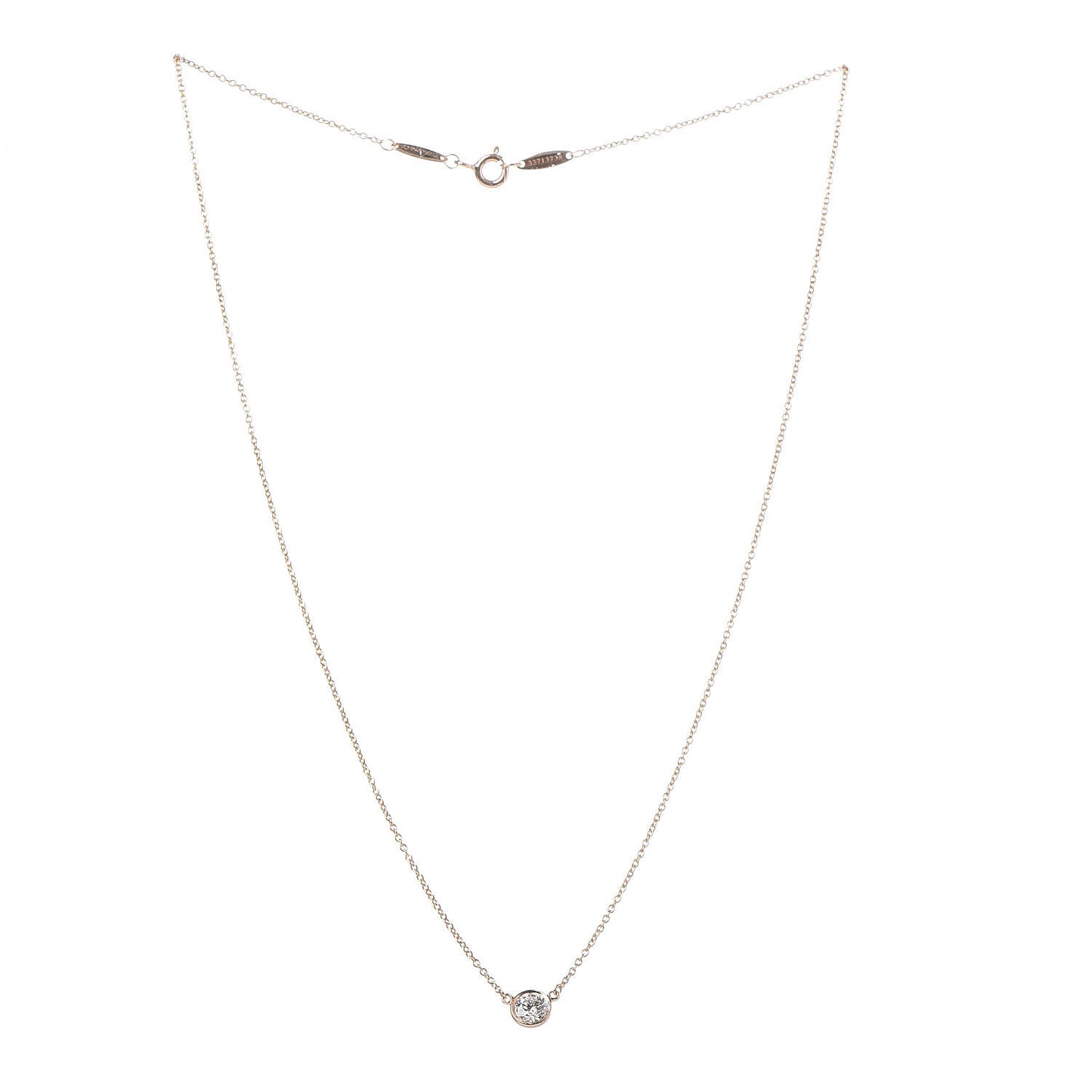 18K Yellow Gold Diamond .37ct Elsa Peretti Diamonds by the Yard Pendant Necklace