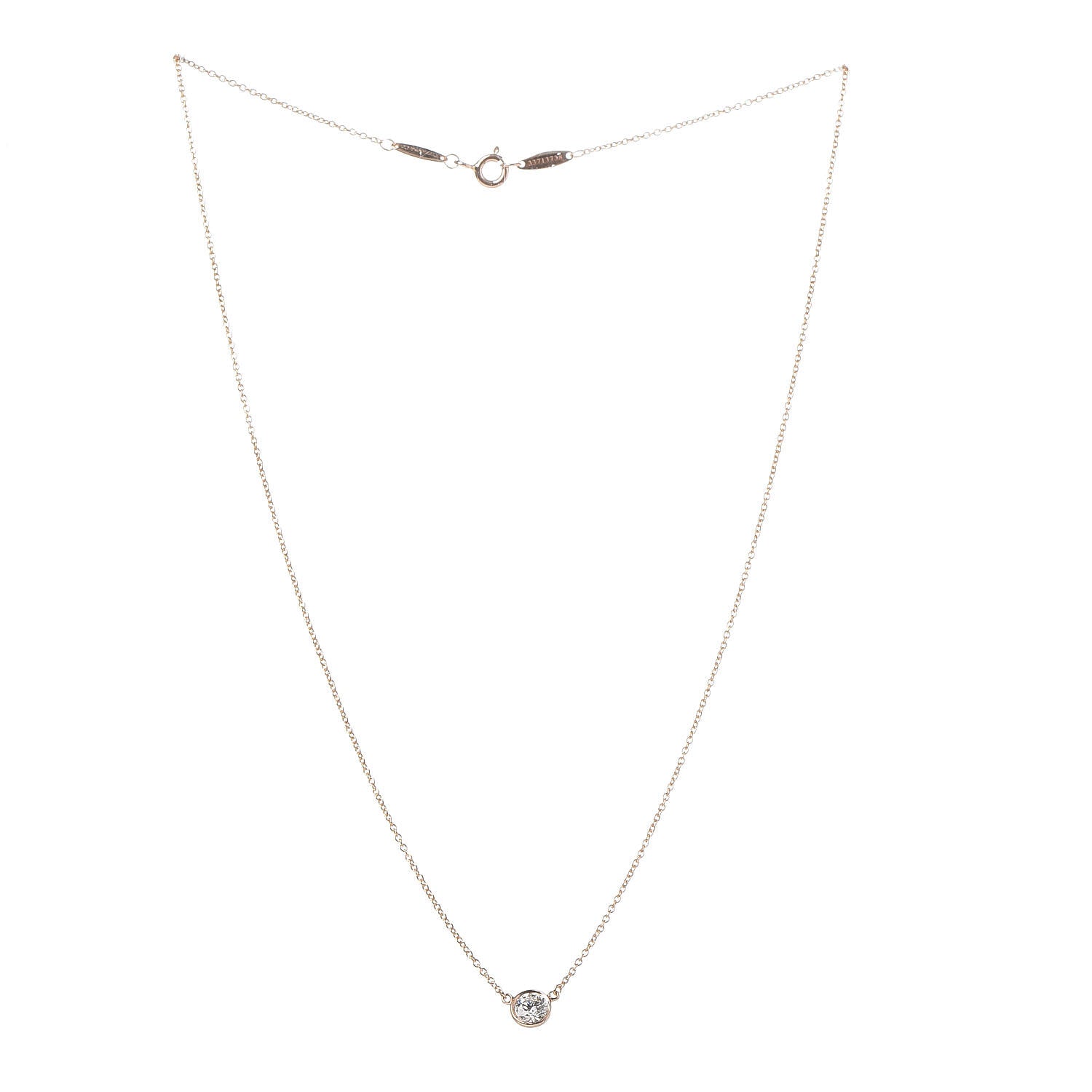 Tiffany 18K Yellow Gold Diamond .37ct Elsa Peretti Diamonds by the Yard Pendant Necklace 3 of 6
