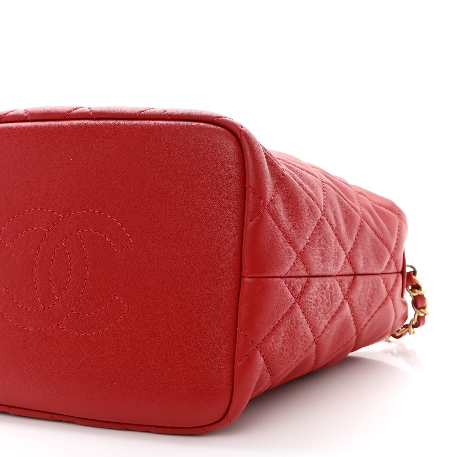 Chanel Lambskin Quilted Perfect Meeting Hobo Red 10 of 10
