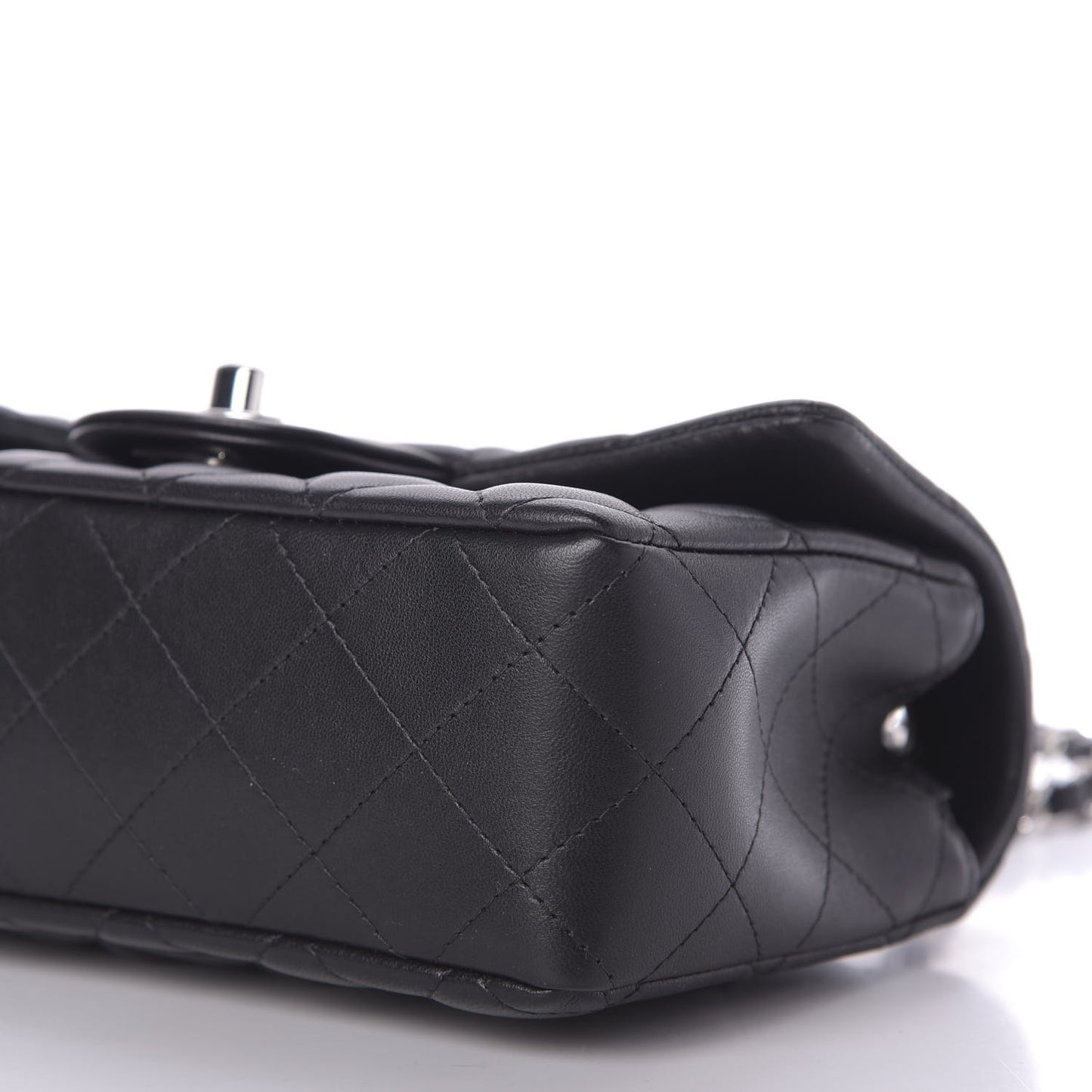 Lambskin Quilted Mini Rectangular Flap Black