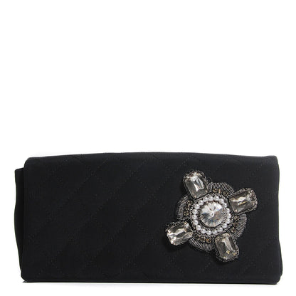 Chanel Nylon Quilted East West Crystal Flap Black 1 of 8