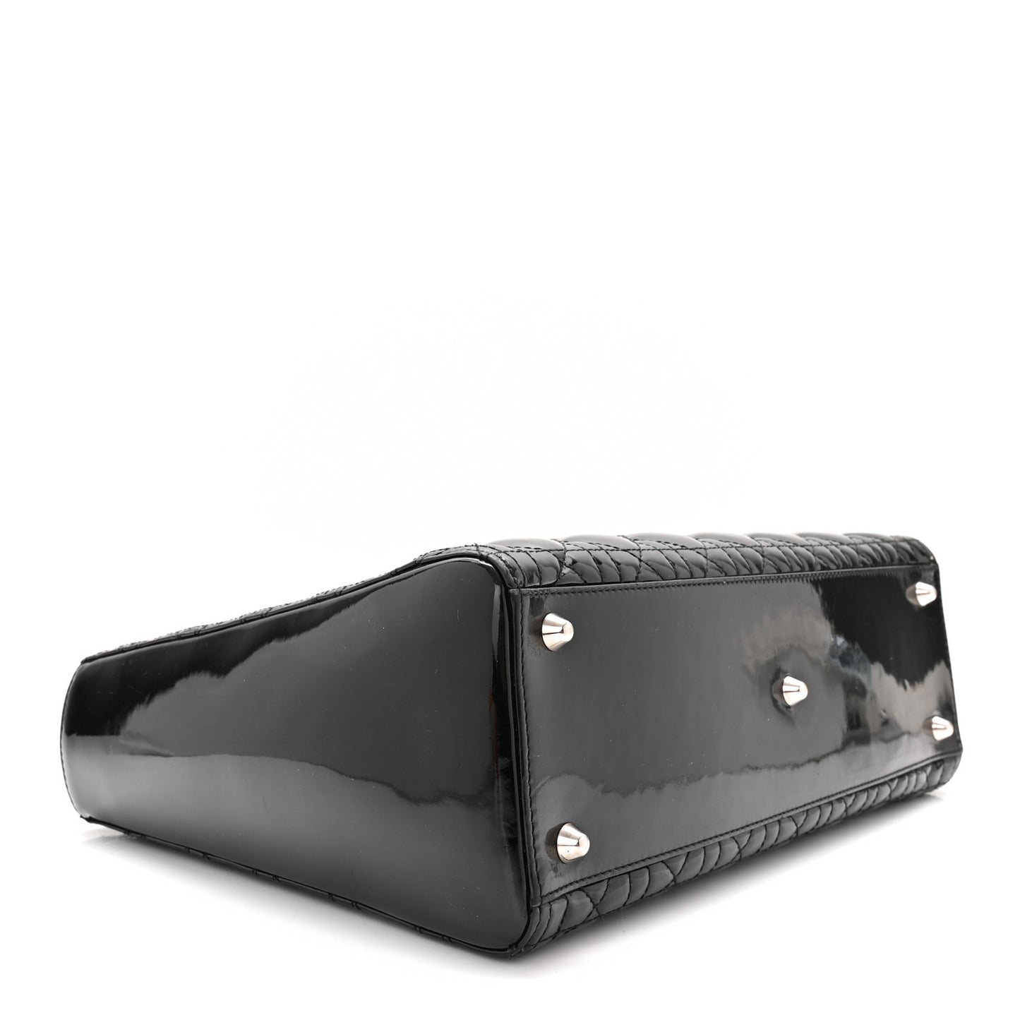 Patent Cannage Large Lady Dior Black