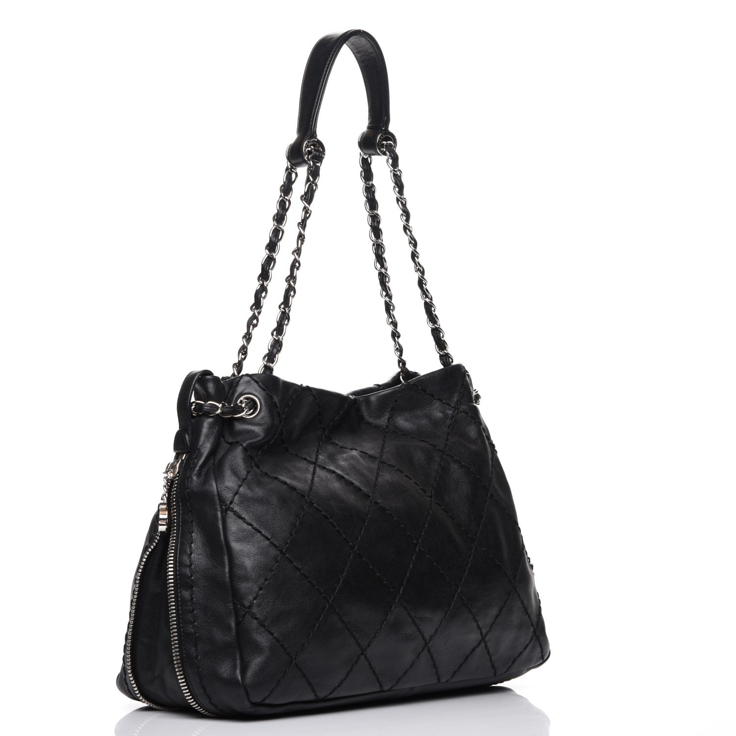 Chanel Lambskin Expandable Tote Black 3 of 7