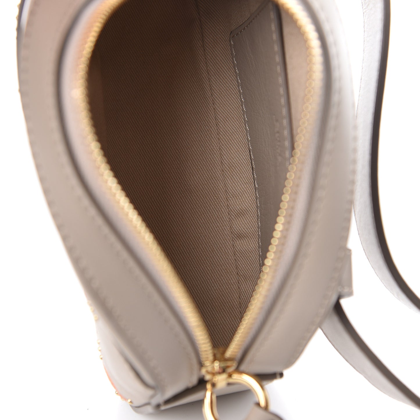 Smooth Calfskin Little Horses Embroidered Signature Belt Bag Pastel Grey
