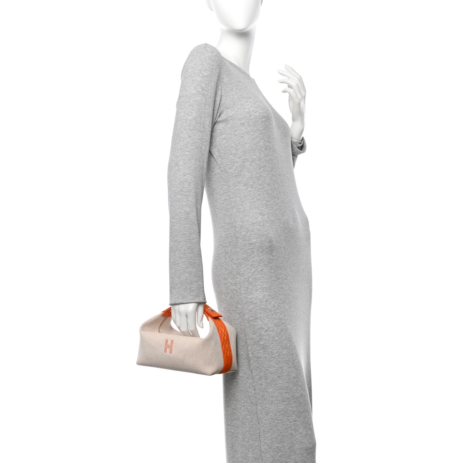 Hermes Canvas Small Bride-A-Brac Pouch Natural Orange 2 of 9