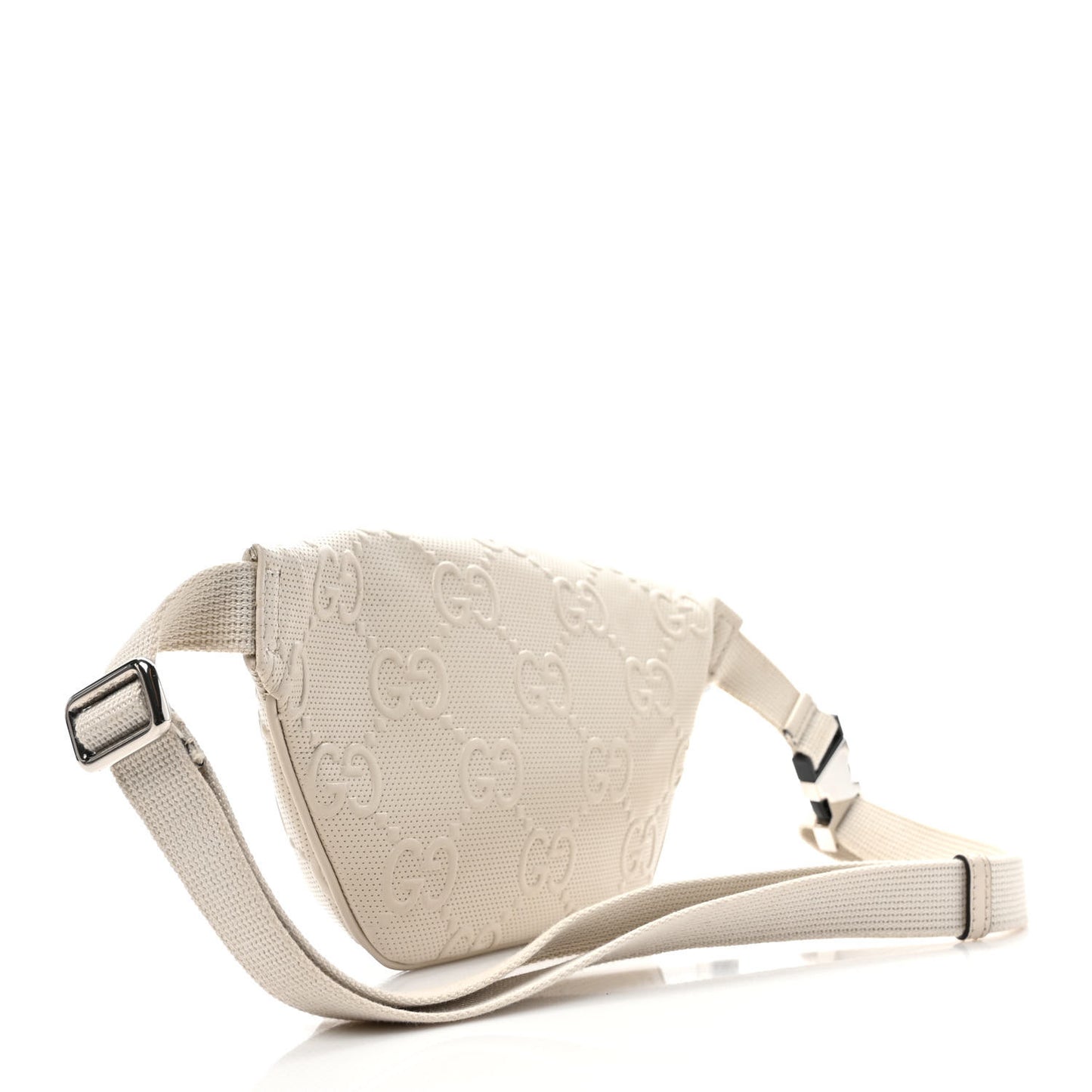 Calfskin GG Tennis Embossed Belt Bag Mystic White