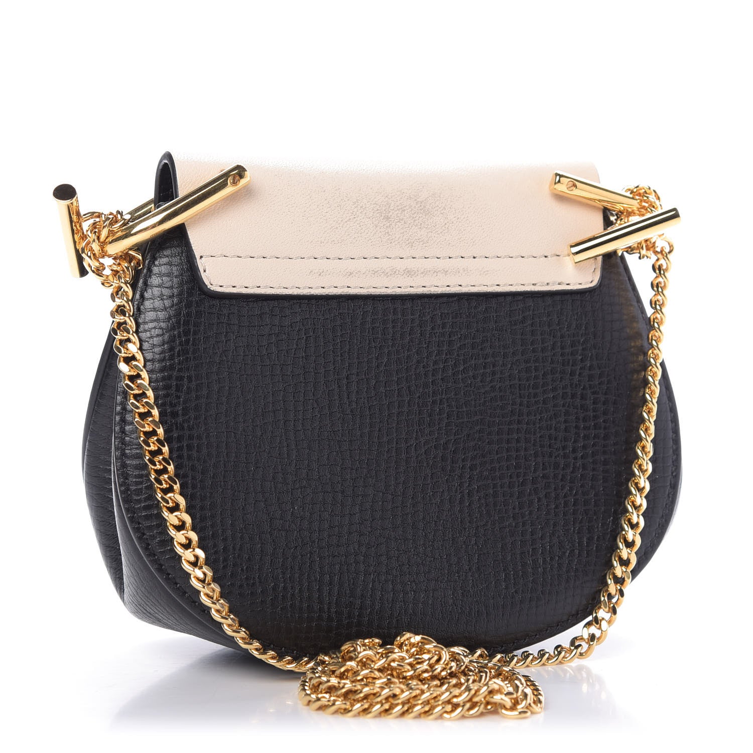Chloe Textured Calfskin Lambskin Nano Drew Shoulder Bag Black 3 of 8
