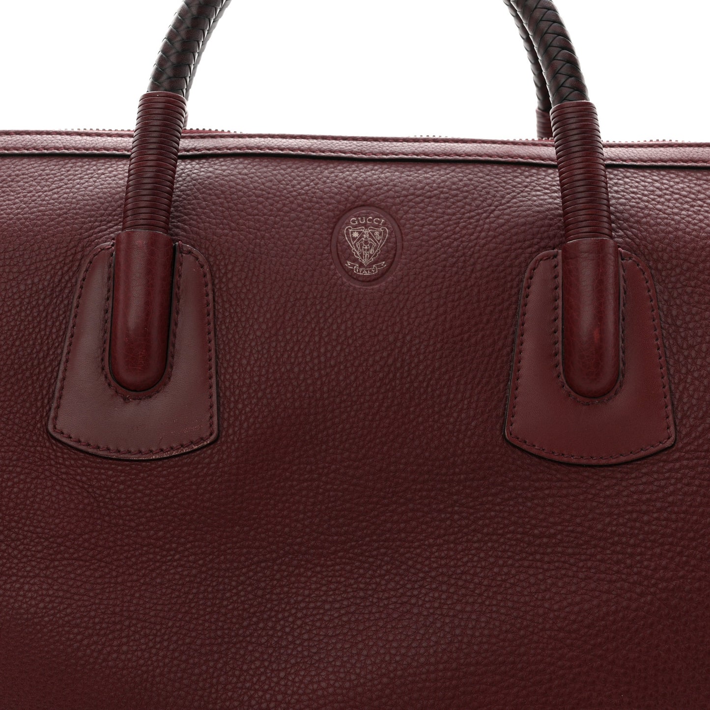 Grained Calfskin Duffle Bag Burgundy