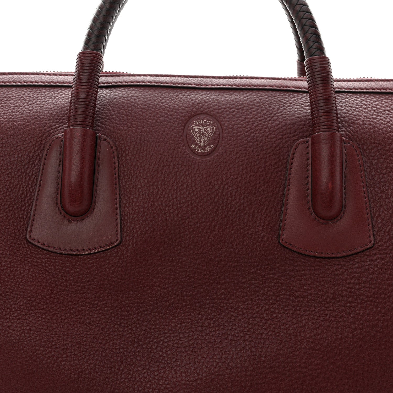 Gucci Grained Calfskin Duffle Bag Burgundy 15 of 27
