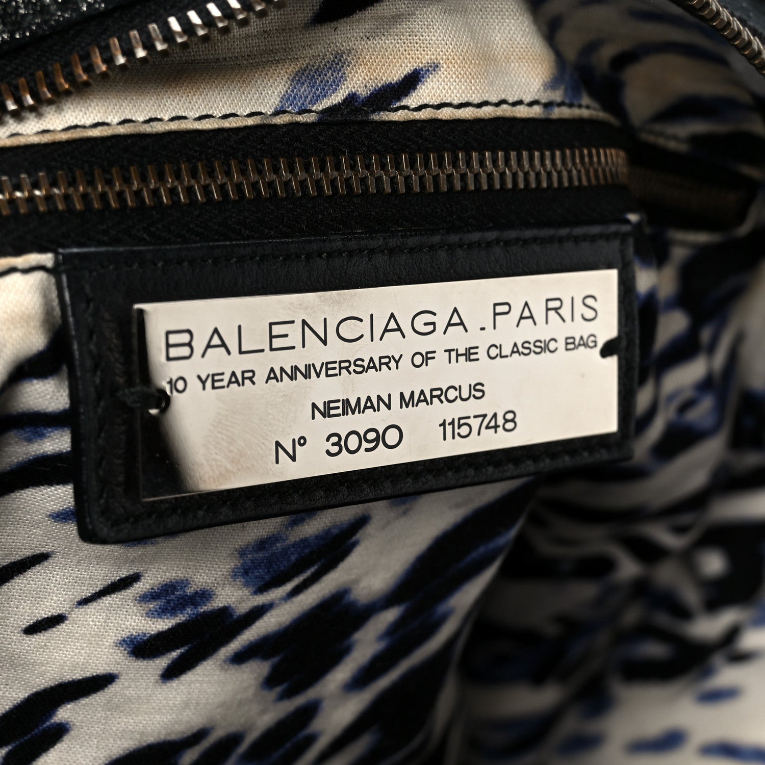 Balenciaga Metallic Craquele Calfskin Classic Hardware City Black