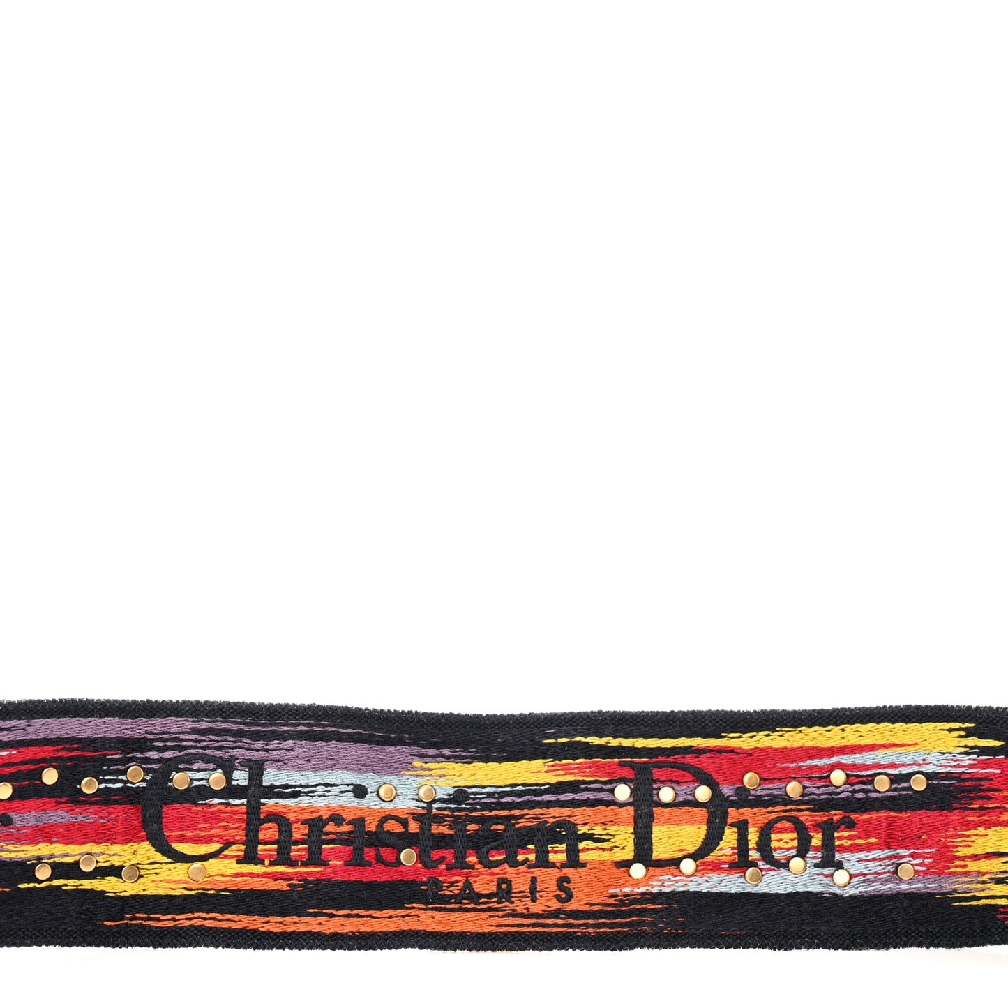 Canvas Embroidered Studded Rainbow J’Adior Shoulder Strap