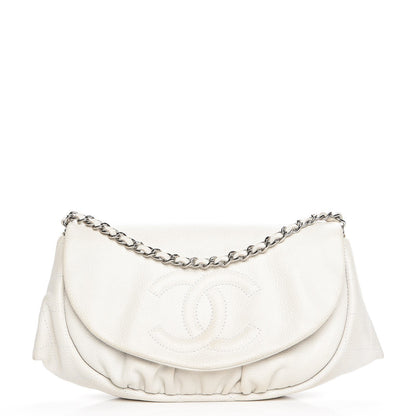 Chanel Caviar Half Moon Wallet On Chain WOC White 1 of 14