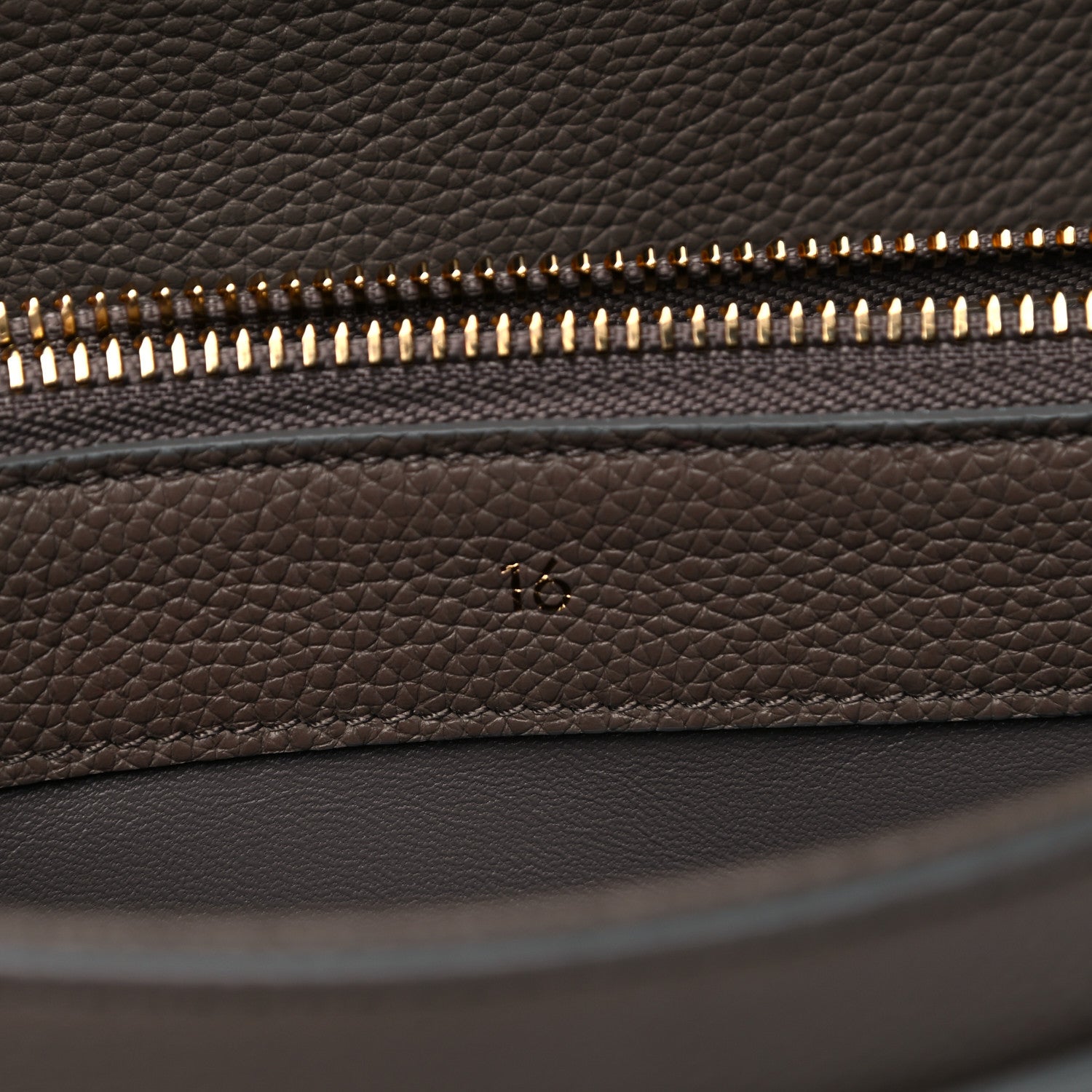 Celine Grained Calfskin Small 16 Top Handle Bag Pebble 8 of 14