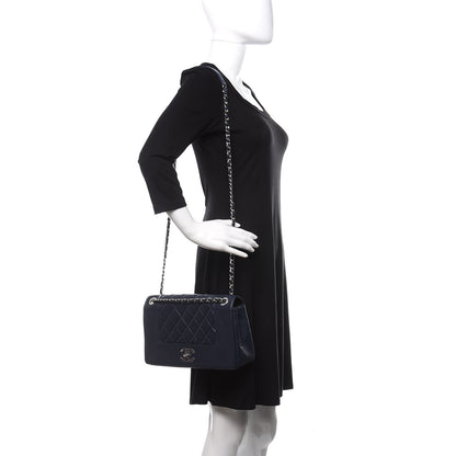 Chanel Sheepskin Quilted Medium Vintage Mademoiselle Flap Dark Navy 2 of 18