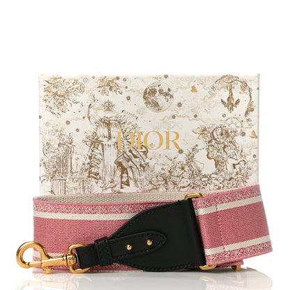 Christian Dior Canvas Embroidered Shoulder Strap Pink Multicolor 7 of 7