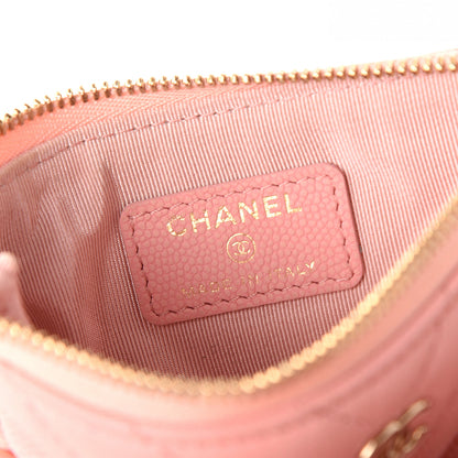 Chanel Flat Caviar Chevron Quilted Small Cosmetic Case Pink 6 of 8