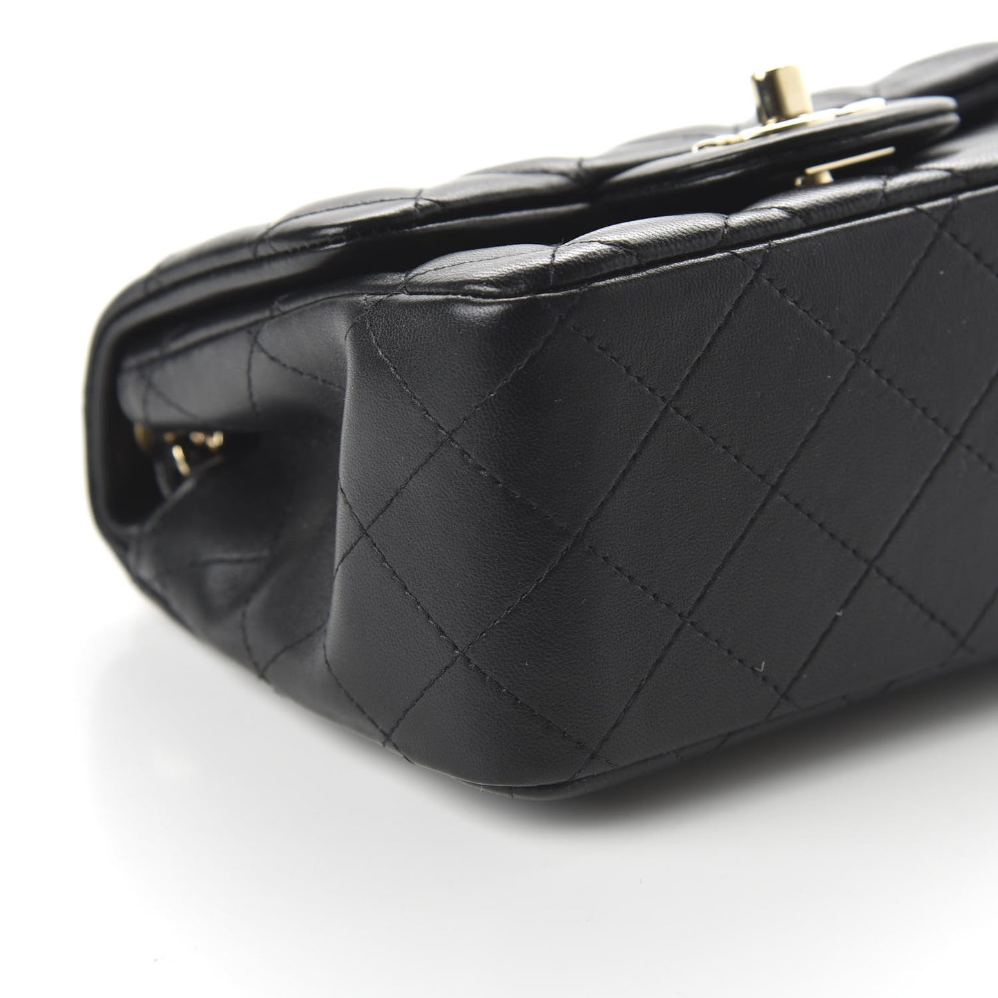 Lambskin Quilted Mini Square Flap Black