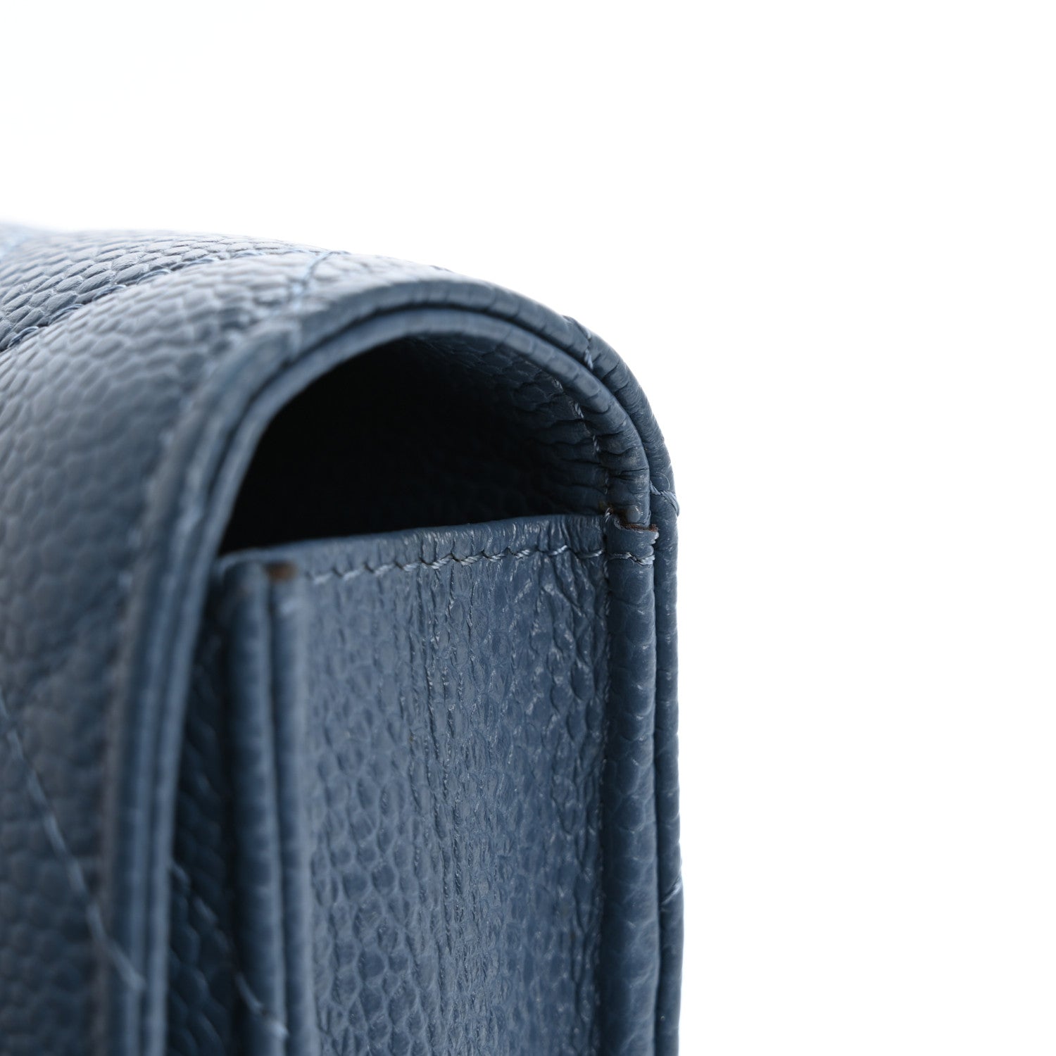 Chanel Caviar Quilted Travel Wallet Blue 11 of 13