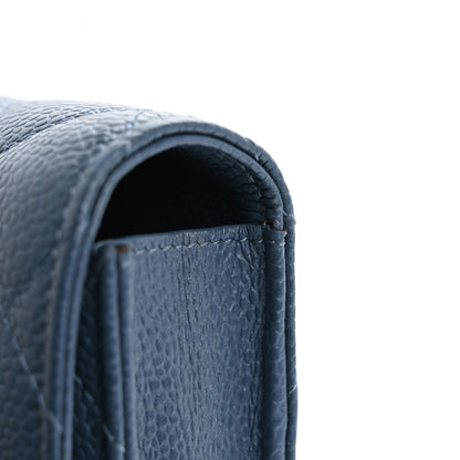 Chanel Caviar Quilted Travel Wallet Blue 11 of 13