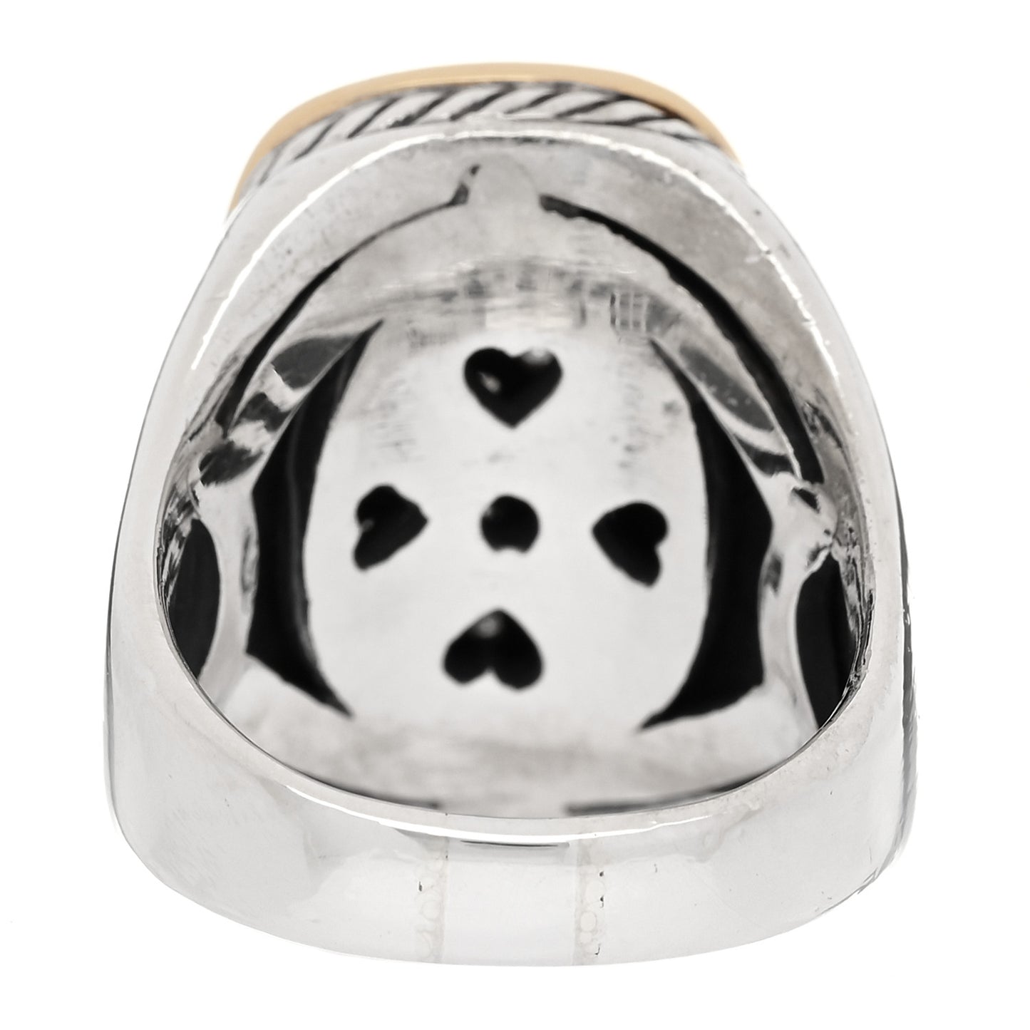 Sterling Silver 18K Yellow Gold Diamond 16mm Albion Ring 54 7