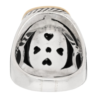 David Yurman Sterling Silver 18K Yellow Gold Diamond 16mm Albion Ring 54 7 4 of 6
