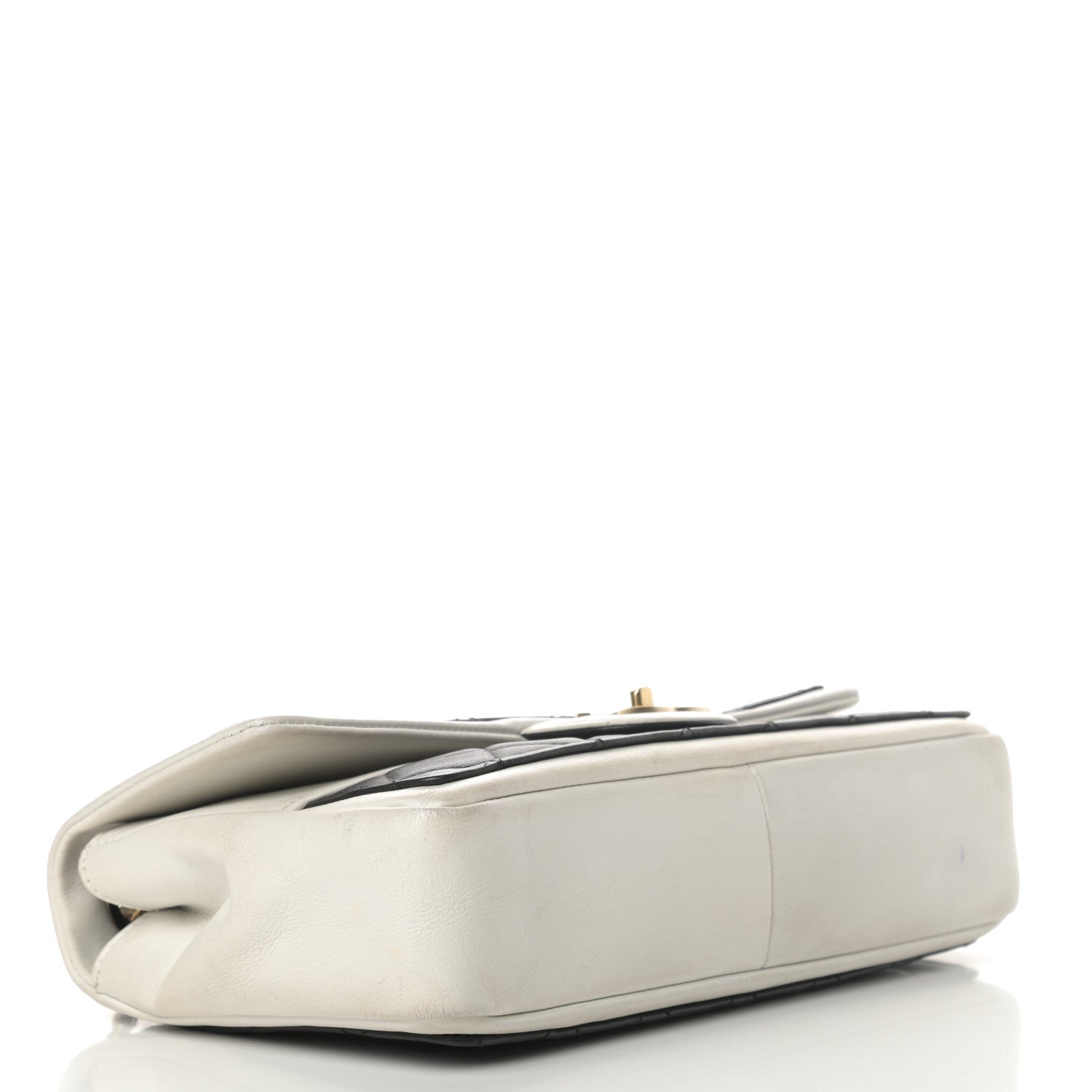 Chanel Calfskin Quilted Medium Graphic Flap Black White 4 of 13
