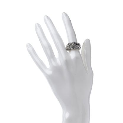 David Yurman Sterling Silver Diamond 12mm Woven Cable Ring 53 6.25 2 of 5