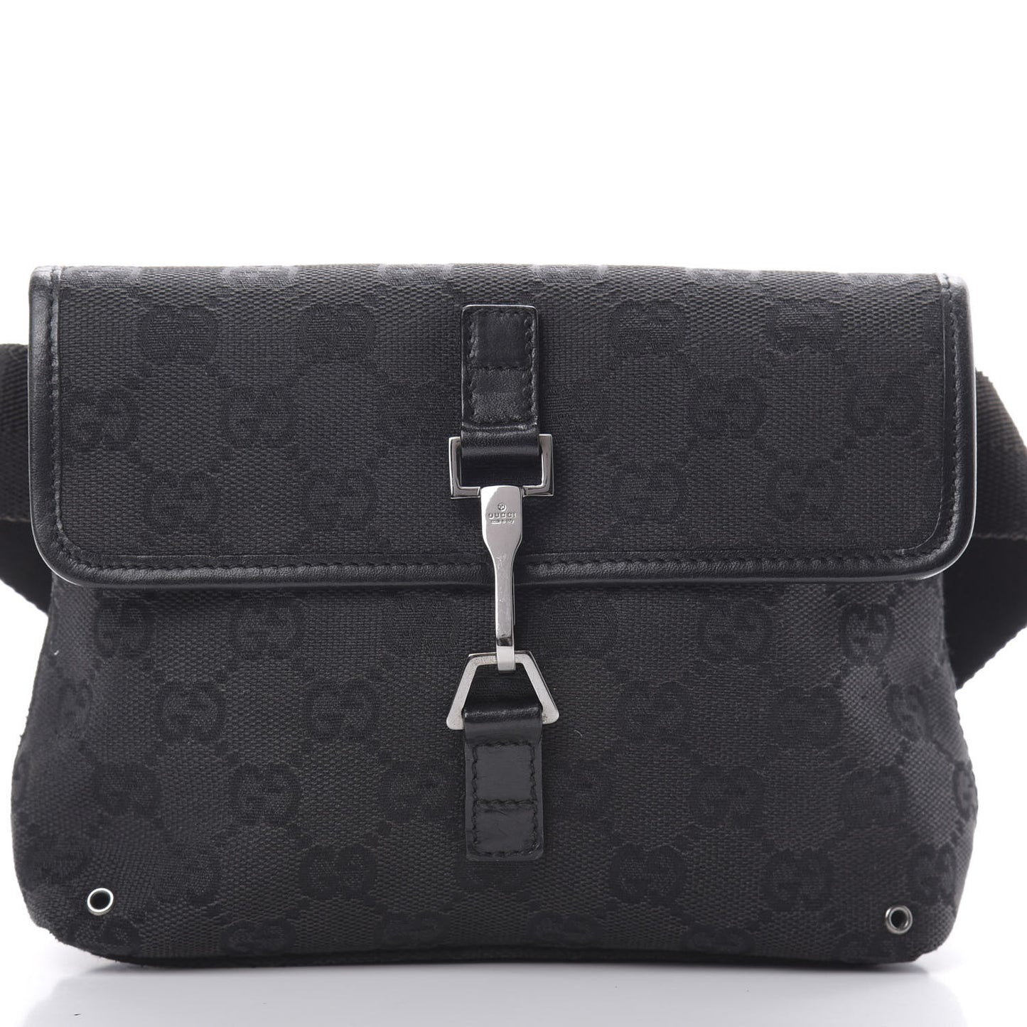GG Monogram Web Flight Belt Bag Black