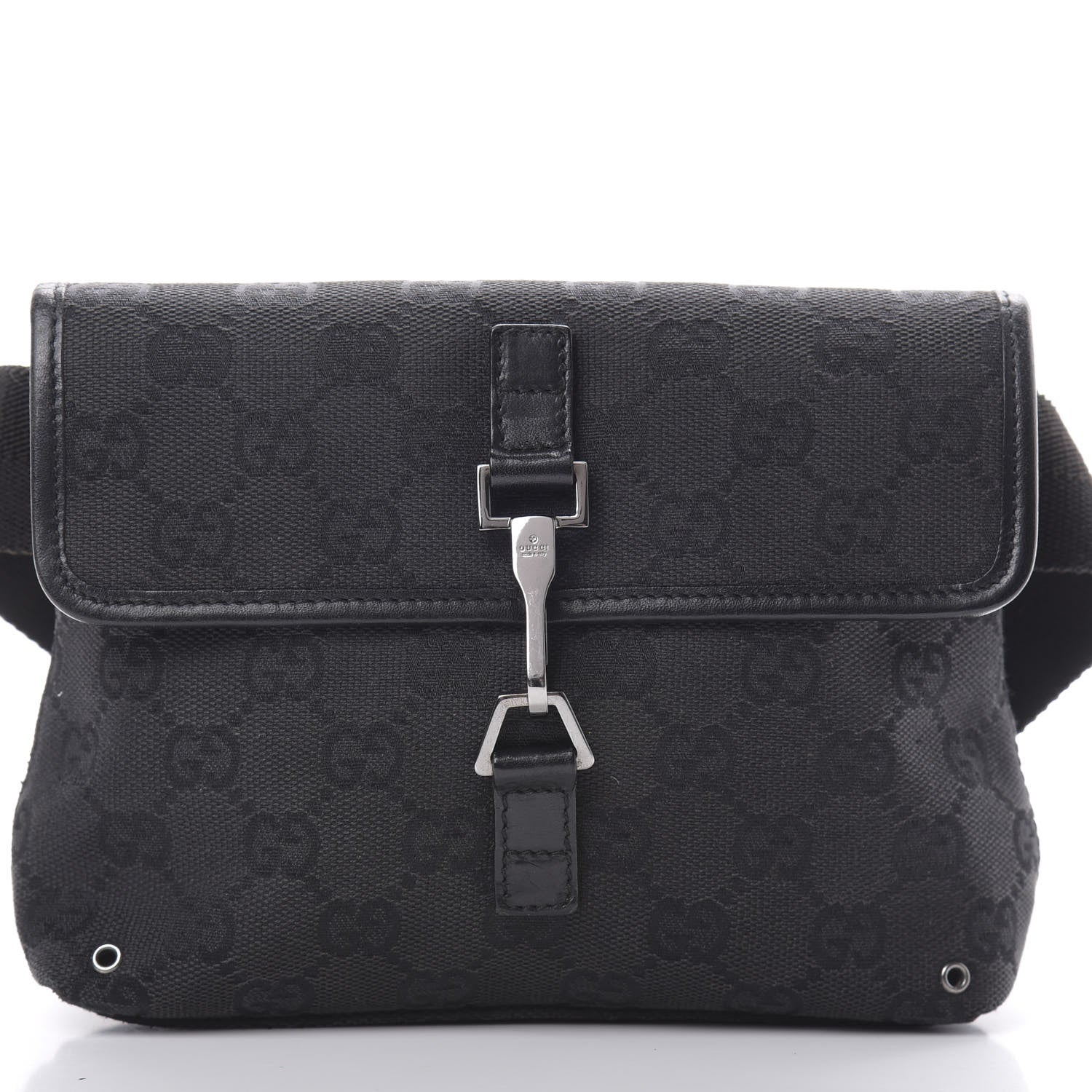Gucci GG Monogram Web Flight Belt Bag Black 7 of 9